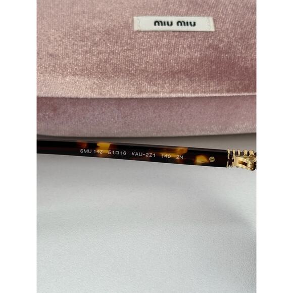 NEW Miu Miu MU11ZSF Regard Brown Havana Sunglasses $505 - Picture 7 of 7